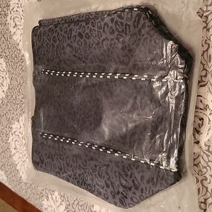 BNIP Blk Neoprene leopard print Lrge Tote w/ Zipper wallet